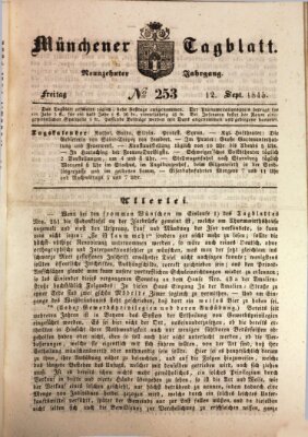 Münchener Tagblatt Freitag 12. September 1845