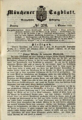Münchener Tagblatt Sonntag 5. Oktober 1845