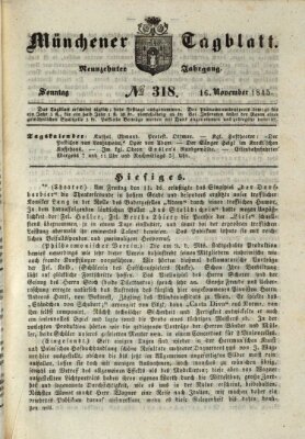 Münchener Tagblatt Sonntag 16. November 1845