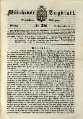 Münchener Tagblatt Dienstag 18. November 1845