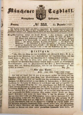 Münchener Tagblatt Sonntag 21. Dezember 1845