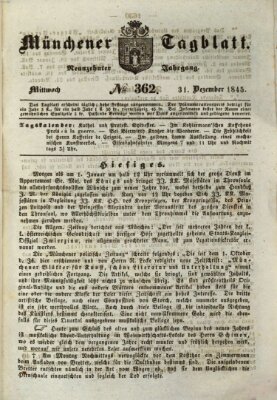 Münchener Tagblatt Mittwoch 31. Dezember 1845