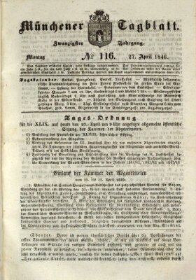 Münchener Tagblatt Montag 27. April 1846