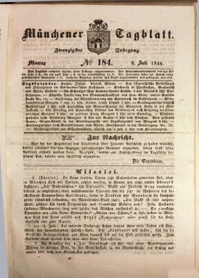 Münchener Tagblatt Montag 6. Juli 1846