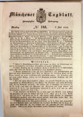 Münchener Tagblatt Dienstag 7. Juli 1846