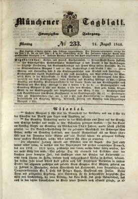 Münchener Tagblatt Montag 24. August 1846