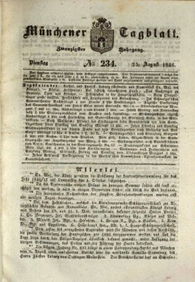 Münchener Tagblatt Dienstag 25. August 1846