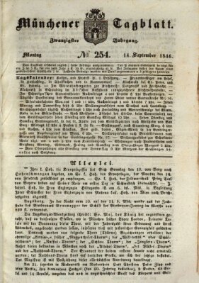 Münchener Tagblatt Montag 14. September 1846