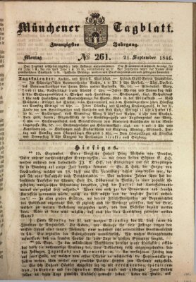 Münchener Tagblatt Montag 21. September 1846