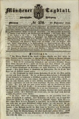 Münchener Tagblatt Mittwoch 30. September 1846