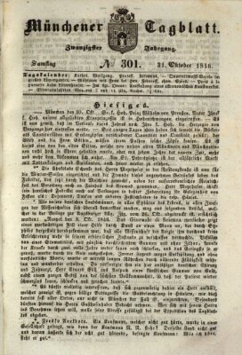 Münchener Tagblatt Samstag 31. Oktober 1846