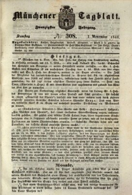 Münchener Tagblatt Samstag 7. November 1846