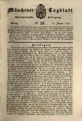 Münchener Tagblatt Montag 25. Januar 1847