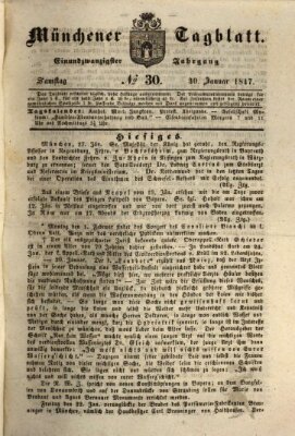 Münchener Tagblatt Samstag 30. Januar 1847