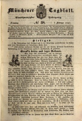 Münchener Tagblatt Sonntag 7. Februar 1847