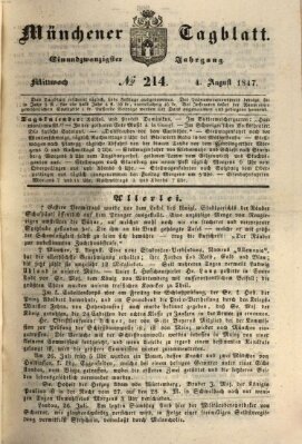 Münchener Tagblatt Mittwoch 4. August 1847