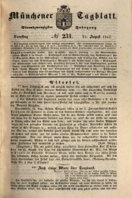 Münchener Tagblatt Samstag 21. August 1847