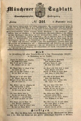 Münchener Tagblatt Freitag 3. September 1847