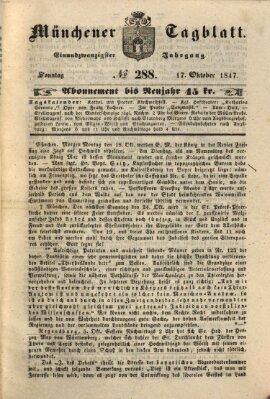Münchener Tagblatt Sonntag 17. Oktober 1847
