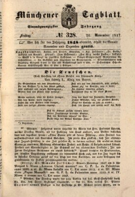 Münchener Tagblatt Freitag 26. November 1847