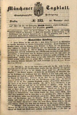 Münchener Tagblatt Dienstag 30. November 1847