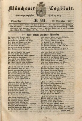 Münchener Tagblatt Donnerstag 30. Dezember 1847