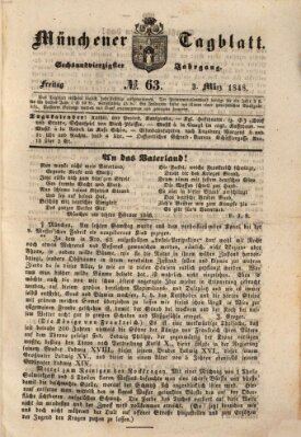 Münchener Tagblatt Freitag 3. März 1848