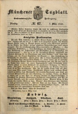 Münchener Tagblatt Dienstag 7. März 1848