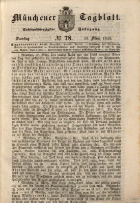 Münchener Tagblatt Samstag 18. März 1848