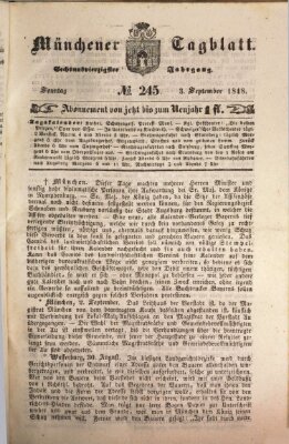 Münchener Tagblatt Sonntag 3. September 1848