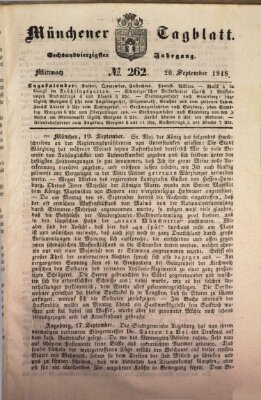 Münchener Tagblatt Mittwoch 20. September 1848