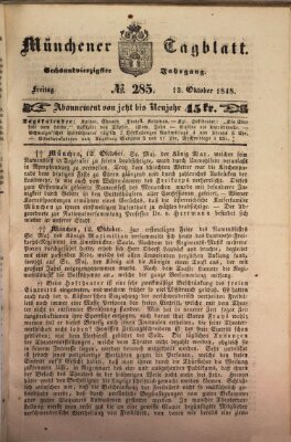 Münchener Tagblatt Freitag 13. Oktober 1848