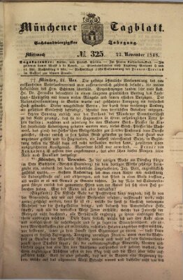 Münchener Tagblatt Mittwoch 22. November 1848