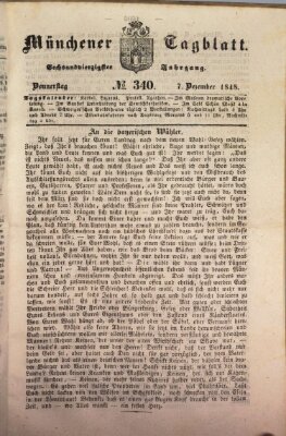 Münchener Tagblatt Donnerstag 7. Dezember 1848