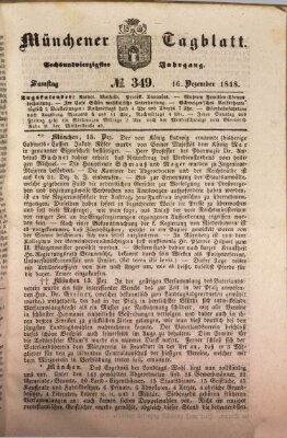 Münchener Tagblatt Samstag 16. Dezember 1848