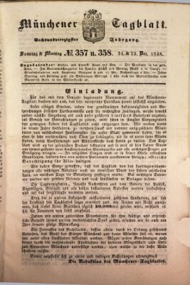 Münchener Tagblatt Sonntag 24. Dezember 1848