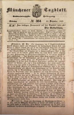 Münchener Tagblatt Sonntag 31. Dezember 1848