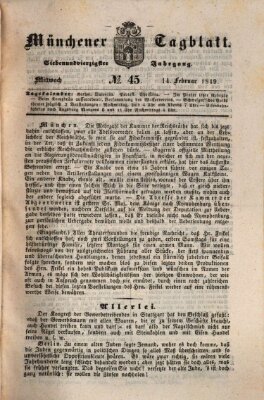 Münchener Tagblatt Mittwoch 14. Februar 1849