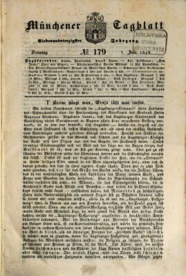 Münchener Tagblatt Sonntag 1. Juli 1849
