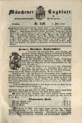 Münchener Tagblatt Sonntag 8. Juli 1849