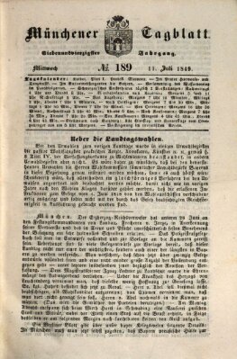 Münchener Tagblatt Mittwoch 11. Juli 1849
