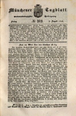 Münchener Tagblatt Freitag 3. August 1849