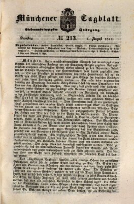 Münchener Tagblatt Samstag 4. August 1849