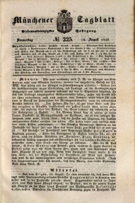Münchener Tagblatt Donnerstag 16. August 1849