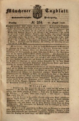 Münchener Tagblatt Samstag 25. August 1849