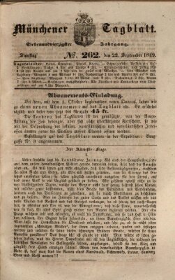 Münchener Tagblatt Samstag 22. September 1849