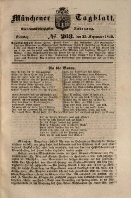 Münchener Tagblatt Sonntag 23. September 1849