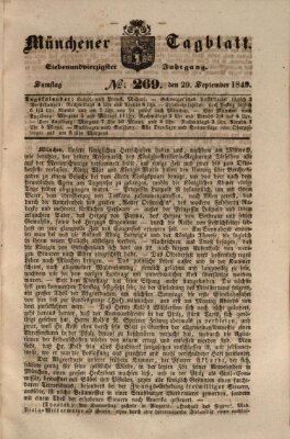 Münchener Tagblatt Samstag 29. September 1849