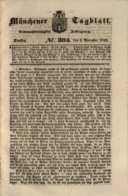 Münchener Tagblatt Samstag 3. November 1849