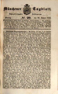 Münchener Tagblatt Sonntag 20. Januar 1850